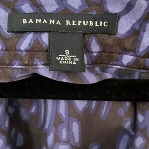 Banana Republic 100% Silk Purple and Brown Blouse